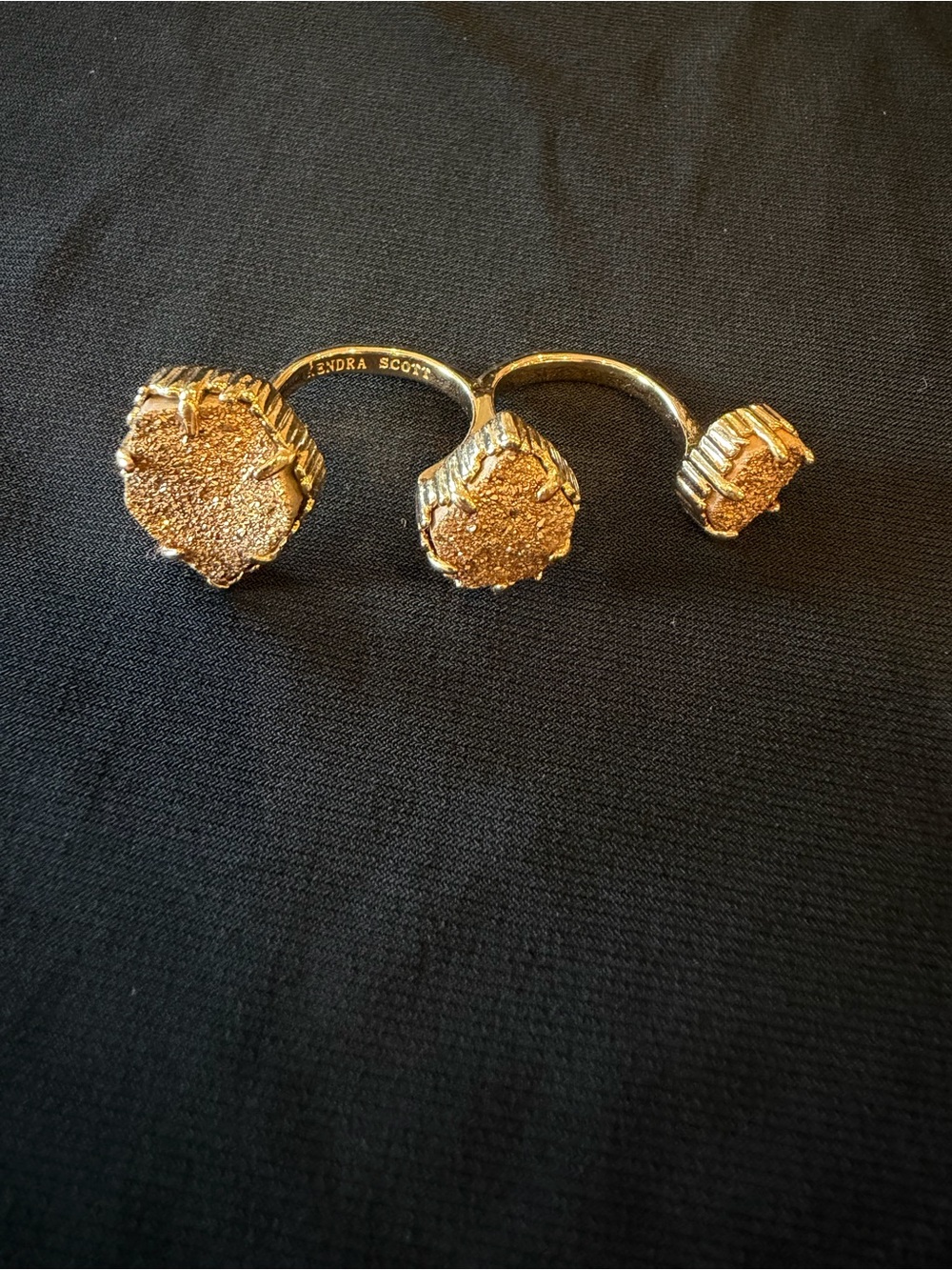 Kendra Scott Gold Triple Druzy-Style rose gold three-stone Ring